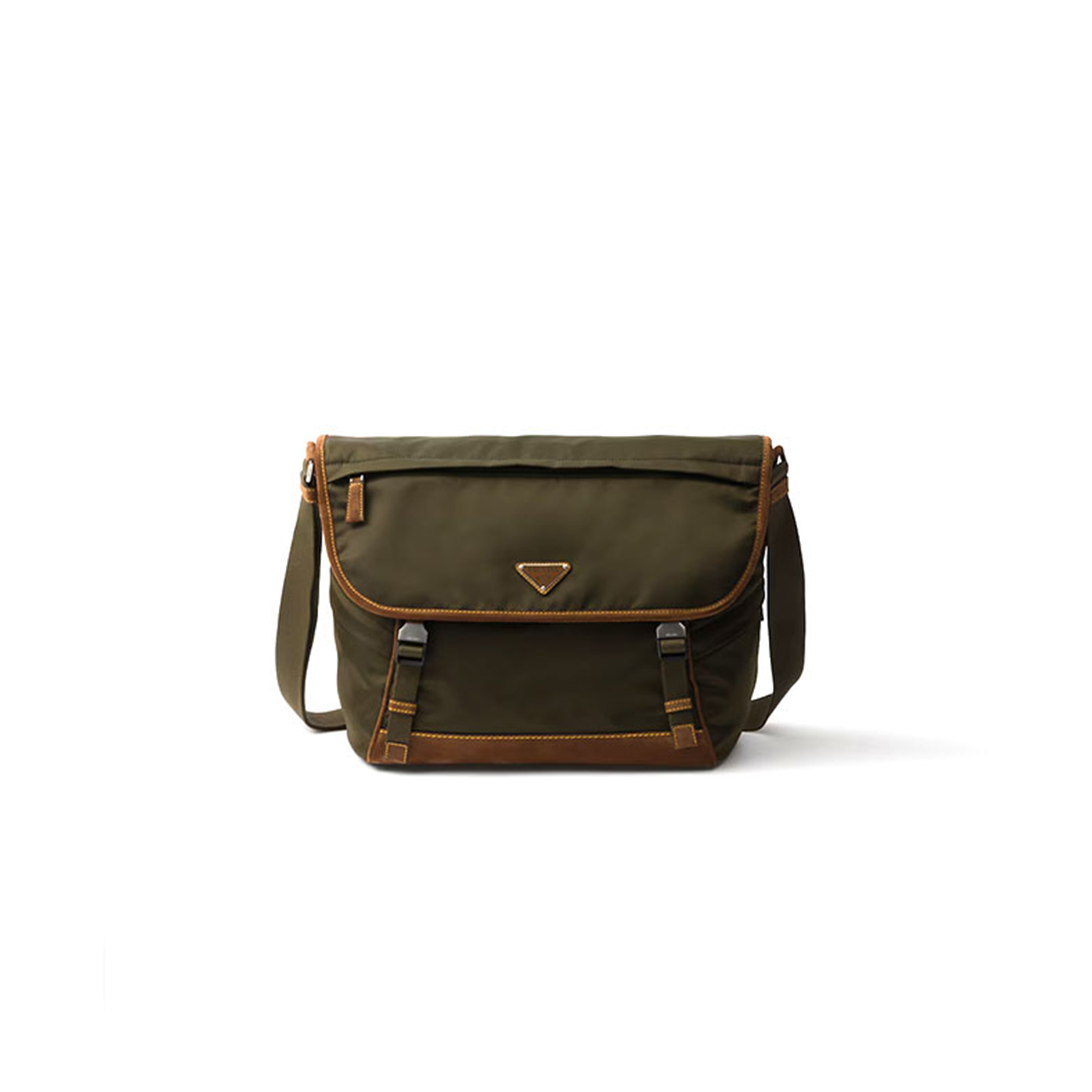 Pra*a large re-nylon and suede shoulder bag 2vd052 (30*29.5*14.5cm)